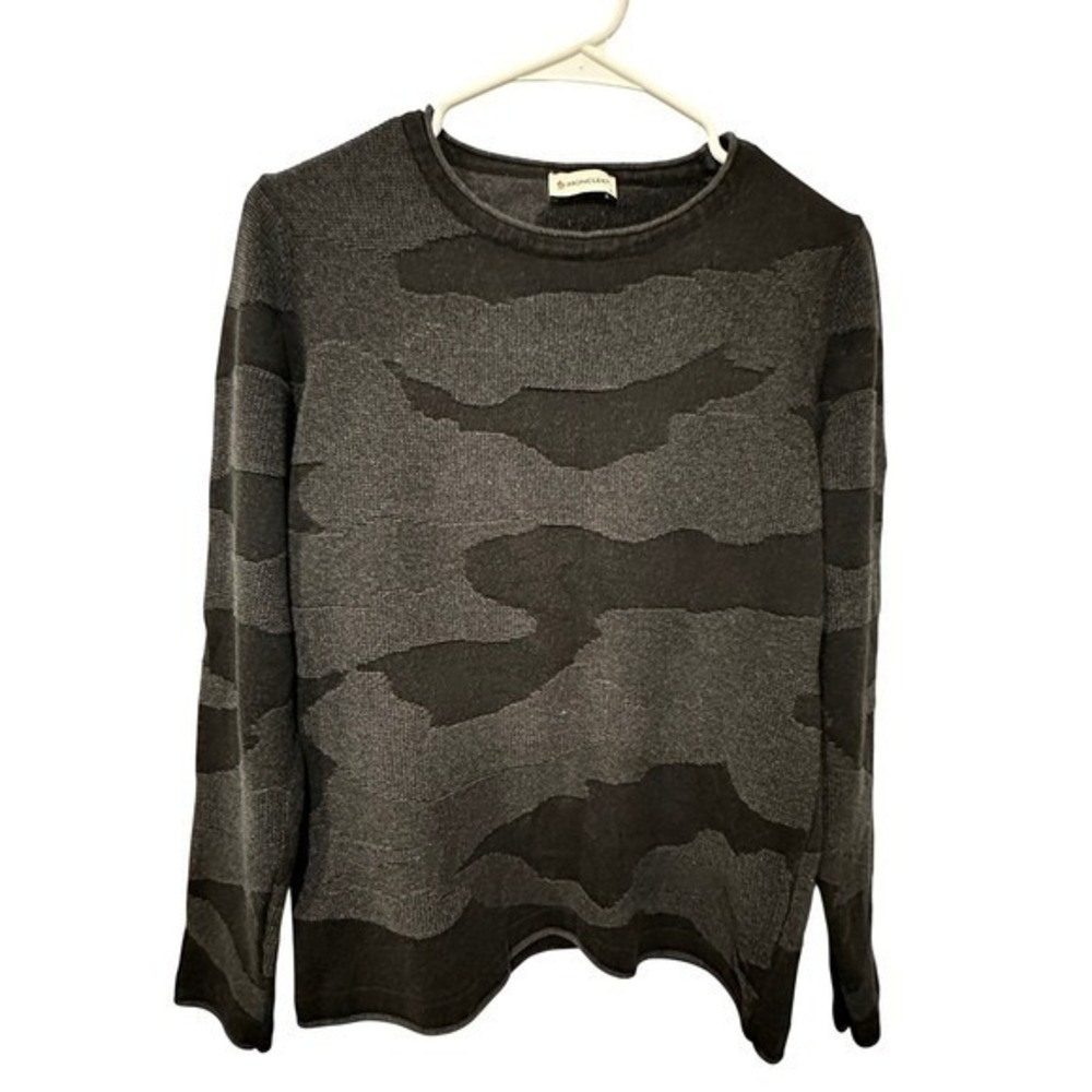 Moncler Quiet Luxury Black & Grey Sweater Size S Unisex Designer‎ Crewneck